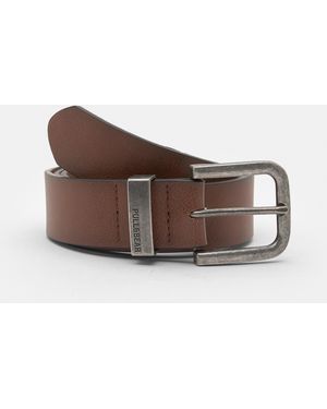 Pull&Bear Leather Effect Belt - Brown