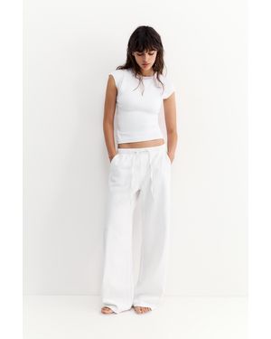 Pull&Bear Low-Rise Jogger Jeans - White