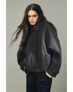 Pull&Bear Short Manteco Wool Coat - Grey