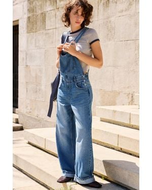 Pull&Bear Lange Jeans-Latzhose - Blau