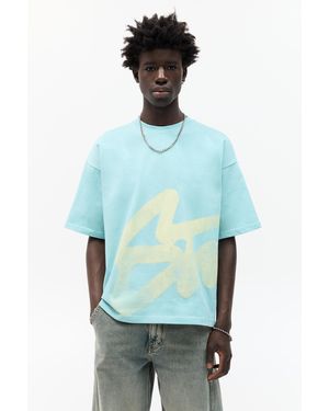 Pull&Bear Short Sleeve T-Shirt With Stwd Graphic - Green