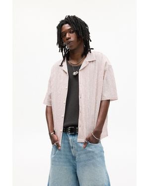 Pull&Bear Short Sleeve Waffle-Knit Shirt - Red