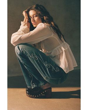 Pull&Bear Heeled Clogs With Studs - Blue