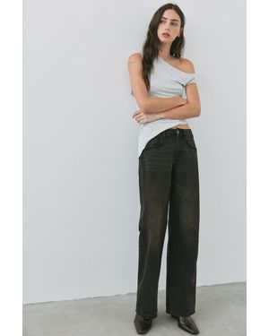 Pull&Bear Jeans Mit Geradem Bein Und Tiefem Bund - Grau