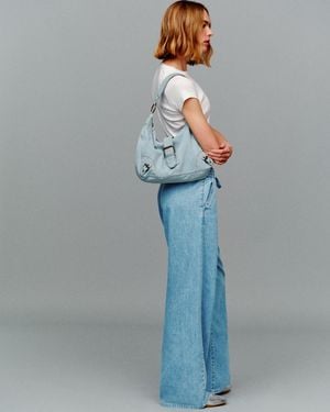 Pull&Bear Denim Shoulder Bag - Blue