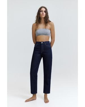 Pull&Bear High-Waist Mom Jeans - Blue