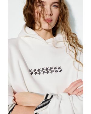 Pull&Bear Star Hoodie - White