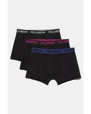 Pull&Bear Pack Of 3 Boxers - Black
