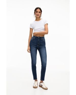 Pull&Bear High Waisted Skinny Jeans - Blue