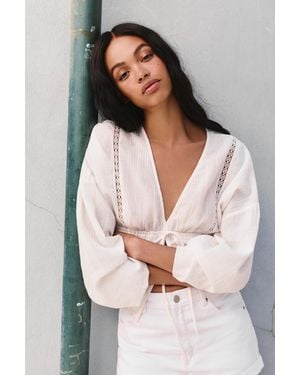Pull&Bear Embroidered Blouse - Grey