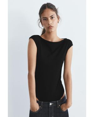 Pull&Bear Short Sleeve Bodysuit - Black