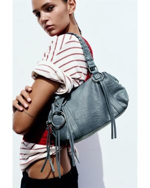 Pull&Bear Schultertasche Mit Ringdetails - Blau