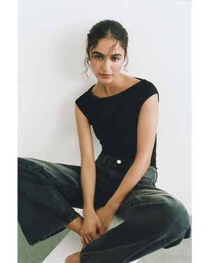 Pull&Bear Short Sleeve Bodysuit - Black