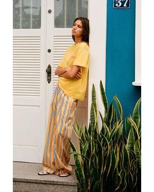 Pull&Bear Striped Pyjama-Style Trousers - Multicolour