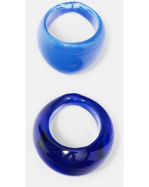 Pull&Bear Kristallring-Set - Blau