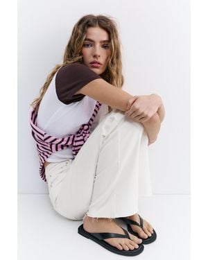 Pull&Bear Flat Sandals - Grey