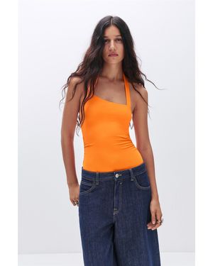 Pull&Bear Asymmetric Polyamide Bodysuit - Orange