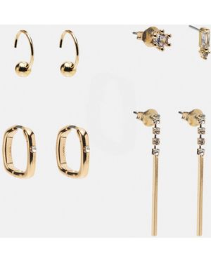 Pull&Bear Set Kleiner Ohrringe - Mettallic