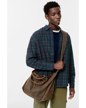 Pull&Bear Canvas Shopper Bag - Brown