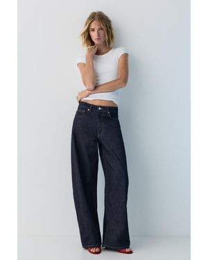 Pull&Bear Barrel Jeans With Hearts - Blue
