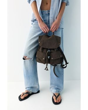 Pull&Bear Rucksack Mit Schnallentaschen - Blau
