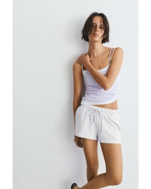 Pull&Bear Sports Shorts With Elastic Waist - White