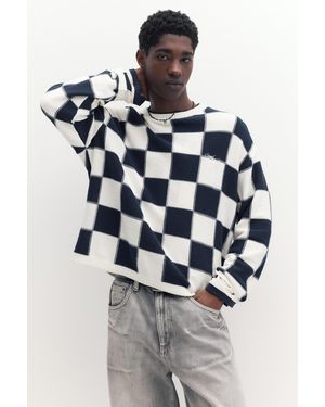 Pull&Bear Stwd Checked Jumper - Grey