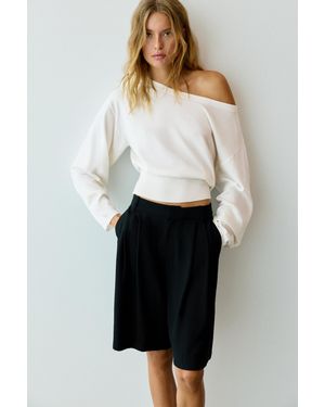Pull&Bear Pullover Mit Asymmetrischem Ausschnitt - Weiß