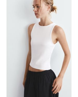 Pull&Bear Soft-Touch Tank Top - White