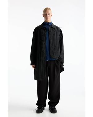 Pull&Bear P&B Label Lightweight Trench Coat - Black