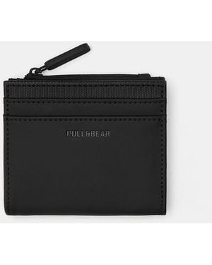 Pull&Bear Rubberised Wallet - Black