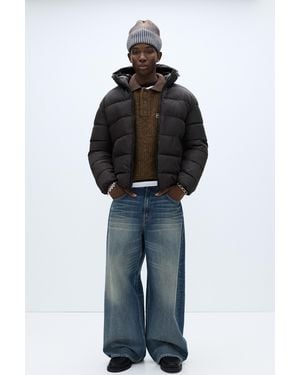 Pull&Bear Leichte Steppjacke Mit Kapuze - Blau