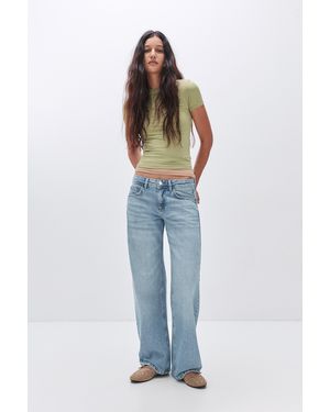 Pull&Bear Low-Rise Straight Leg Jeans - Blue