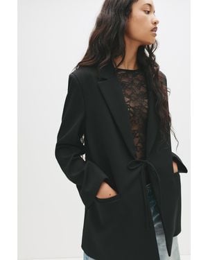 Pull&Bear Blazer Mit Schnürung - Schwarz