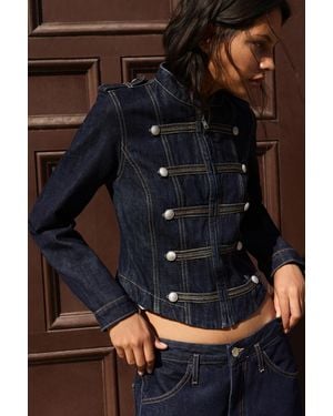 Pull&Bear Jeansjacke Mit Knebelknöpfen - Blau
