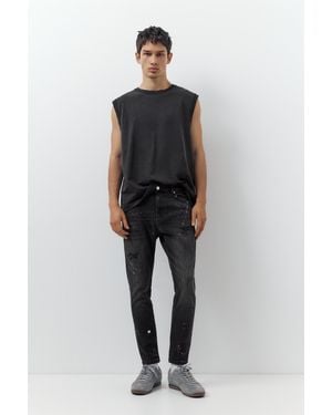 Pull&Bear Jeans Skinny Mit Rissen - Schwarz