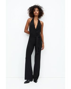 Pull&Bear Halter Neck Jumpsuit - Black