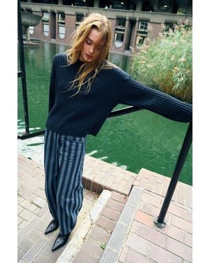 Pull&Bear Pullover Mit Materialmix-Einsätzen - Grün
