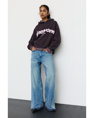 Pull&Bear Ninetyone Hooded Sweatshirt - Blue