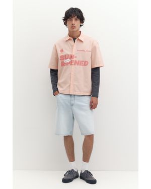 Pull&Bear Baggy Denim Bermuda Shorts - Blue
