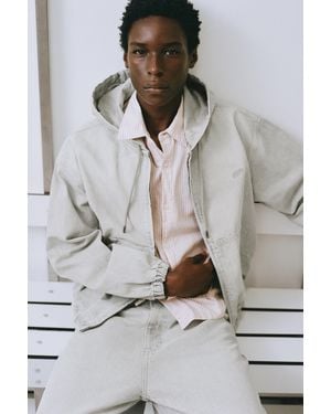 Pull&Bear Stwd Hooded Zip-Up Jacket - Grey