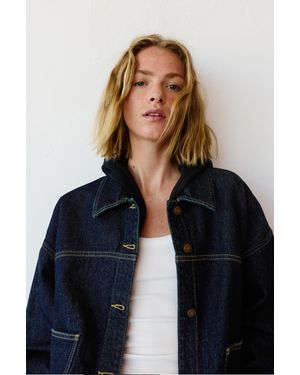Pull&Bear Boxy Denim Overshirt - Blue