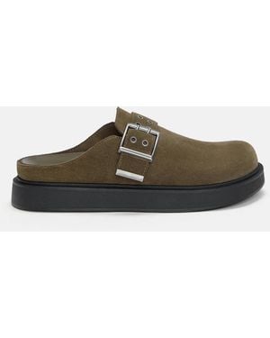 Pull&Bear Lederclogs Mit Schnalle - Braun