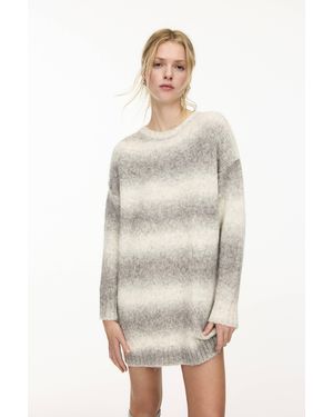 Pull&Bear Striped Knit Dress - White