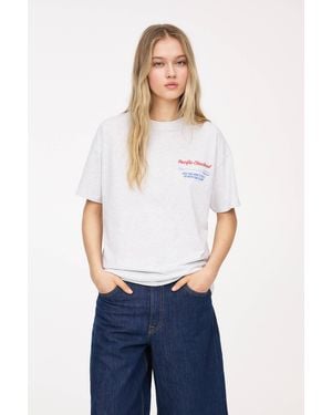 Pull&Bear Pacific Checkout T-Shirt - White