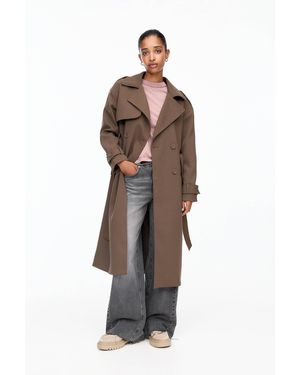 Pull&Bear Trench Coat With Belt - Brown