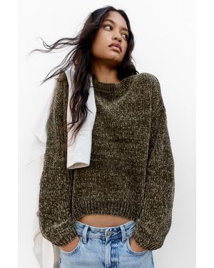 Pull&Bear Chenille Boxy Jumper - Brown
