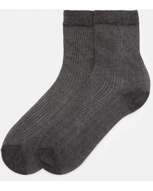 Pull&Bear Openwork Socks - Grey