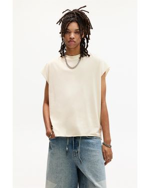 Pull&Bear Washed Sleeveless T-Shirt - Blue