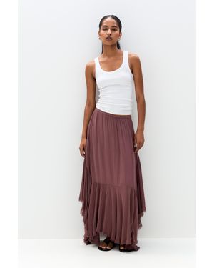 Pull&Bear Asymmetrischer Midirock - Rot